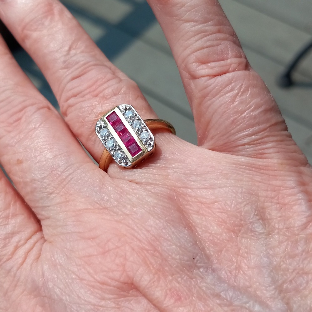 Ross Simons Ruby And Diamond Ring Size 8 - image 1